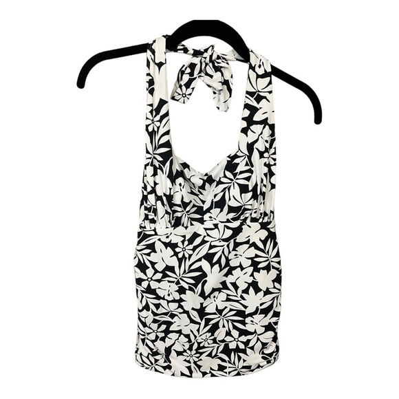 Lands' End Square Neck Halter Tankini Swimsuit Top in Havana Print Size 4 NWT - Picture 3 of 8